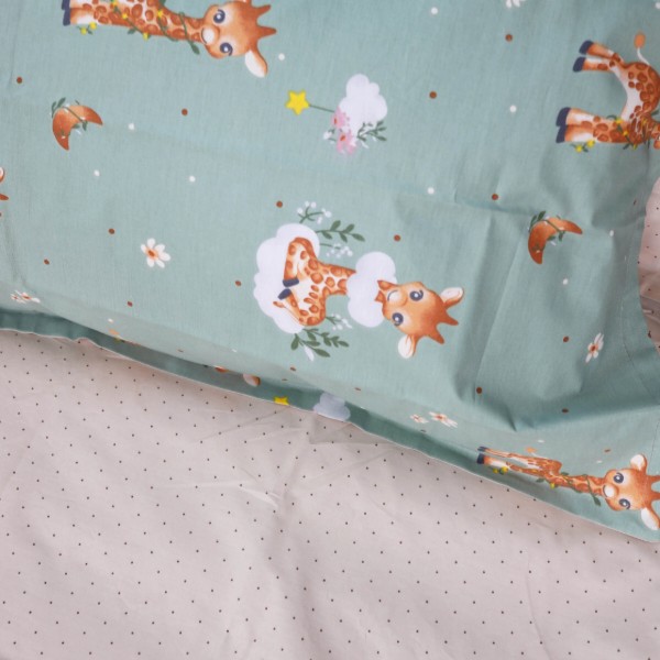 Фото - Комплект постельного белья MirSon Poplin Line Kids 02 Giraffe 220х240 (2200009711657)
